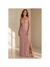 JS Collections 100% Polyester Damask Solid Floral Multi Color Pink Purple Cocktail Dress Size 6 - photo 12