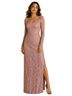 JS Collections 100% Polyester Damask Solid Floral Multi Color Pink Purple Cocktail Dress Size 6 - photo 1