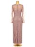 JS Collections 100% Polyester Damask Solid Floral Multi Color Pink Purple Cocktail Dress Size 6 - photo 2