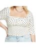 BP. 100% Viscose Polka Dots White Black Short Sleeve Blouse Size XL - photo 5