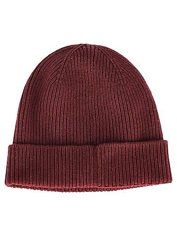 Givenchy Givenchy Appliquéd Ribbed Beanie in Burgundy Wool (view 2)