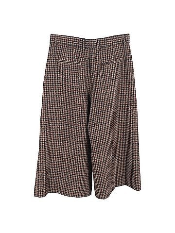 Dolce & Gabbana Dolce &amp; Gabbana Houndstooth Tweed Culottes in Brown Virgin Wool (view 2)