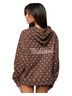 Edited Polka Dots Brown White Pullover Hoodie Size L - photo 2