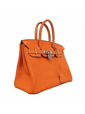 Hermès Hermes Birkin 30 Togo Leather Handbag, Orange, ?N Stamp, Women's, OP009625 (view 2)