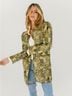Zoco Floral Solid Green Multi Color Coat Size M - photo 6