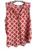 41Hawthorn Print White Orange Sleeveless Blouse Size L - photo 1