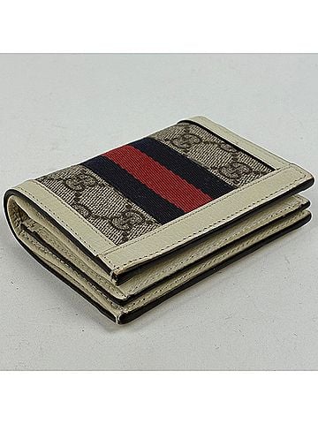 Gucci Gucci GG Bi-fold Wallet Ophidia Sherry Line Web Supreme Beige 523155 Women's (view 2)