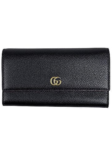 Gucci Gucci GG Marmont Continental Wallet, Bicolor Leather Long Black and Bordeaux, 456116, Women's (view 1)