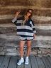 Klesis Stripes Blue Gray T-Shirt Size S - photo 4