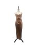 The Sei 100% Silk Brown Tan Cocktail Dress Size 4 - photo 1