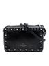Valentino 100% Leather Black Textured Leather Rolling Rockstud Camera Bag One size - photo 1