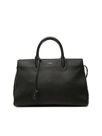 Saint Laurent Medium Grained Calfskin Cabas Rive Gauche Satchel (view 1)