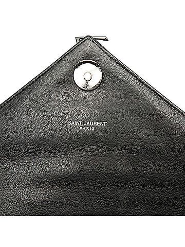 Saint Laurent Medium Chevron Sheepskin Monogram Monochrome College Bag (view 2)