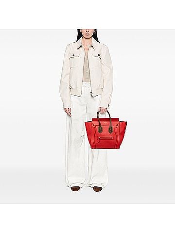 Céline Mini Bicolor Leather Luggage Tote (view 2)