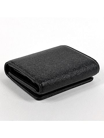 Chanel Chanel Coco Mark Tri-fold Wallet, Caviar Leather, Black, Women's (view 2)