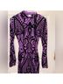 Privy Print Purple Black Cocktail Dress Size S - photo 4
