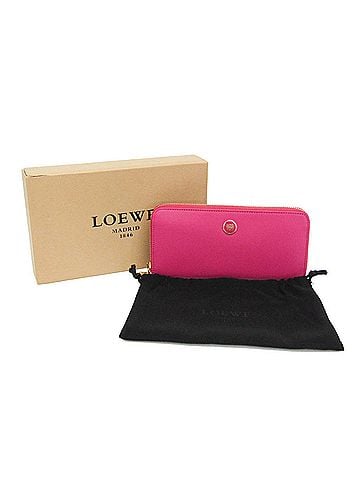 Loewe Loewe Large Zip Around 118.30.C19 Women's Leather Long Wallet (bi-fold) Pink (view 2)
