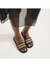 ROTHY'S 100% Recycled Plastic Stripes Black Gold Sandals Size 9 - photo 4