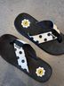 Rocket Dog Polka Dots Black White Flip Flops Size 9 - photo 3