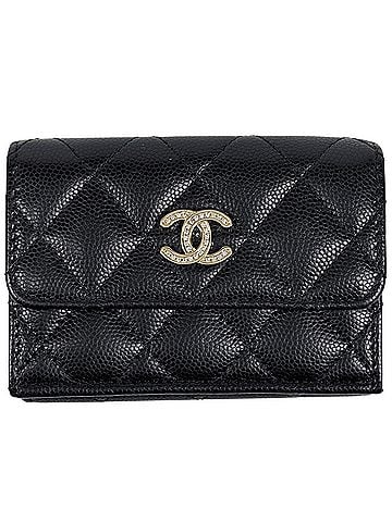 Chanel Chanel Coco Mark Tri-fold Wallet Small Caviar Leather Black Women's (view 1)