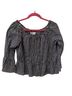 Amanda Uprichard 100% Cotton Checkered-gingham Blue White Blouse Size L - photo 2