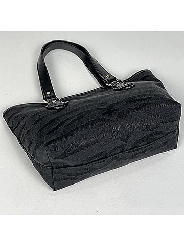 Fendi Fendi logo handbag, zebra print canvas, black, 8BH117, women's. (view 2)