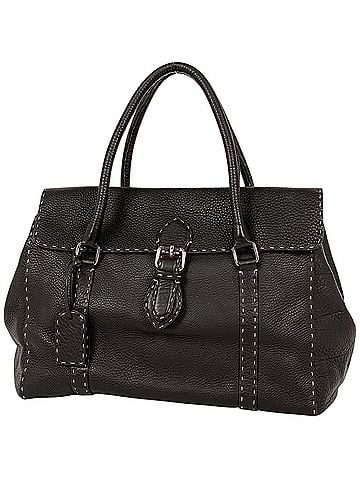 Fendi Fendi Selleria Linda handbag, logo stitch tote bag, leather, brown, 8BR388, women's. (view 1)