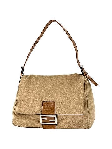 Fendi Fendi Zucca Logo Shoulder Bag, Mamma Baguette Fabric, Beige/Brown, 26325, Women's (view 1)