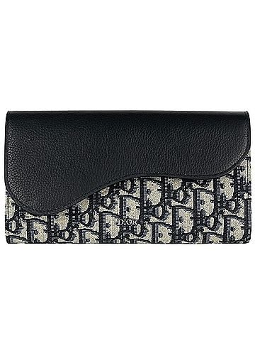 Christian Dior Christian Dior Trotter Pattern Bi-fold Long Wallet, Saddle Canvas, Black, Women's (view 1)