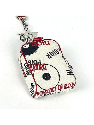 Christian Dior Christian Dior logo pouch, hardcore canvas, white and red, women's. (view 2)
