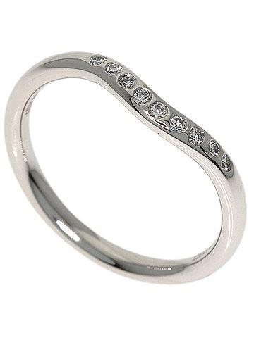 Tiffany & Co. Tiffany &amp; Co. Curved Band Diamond Ring, Platinum PT950, Women's Ring. (view 1)
