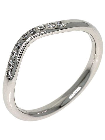 Tiffany & Co. Tiffany &amp; Co. Curved Band Diamond Ring, Platinum PT950, Women's Ring. (view 2)