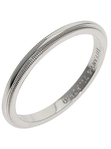 Tiffany & Co. Tiffany &amp; Co. Milgrain Ring, Platinum PT950, Women's Ring. (view 2)