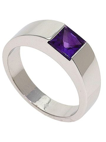 Cartier Cartier Tank Ring Amethyst #57 18K White Gold Women's CARTIER (view 1)