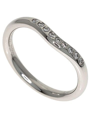 Tiffany & Co. Tiffany &amp; Co. Curved Band Diamond Ring, Platinum PT950, Women's Ring. (view 1)