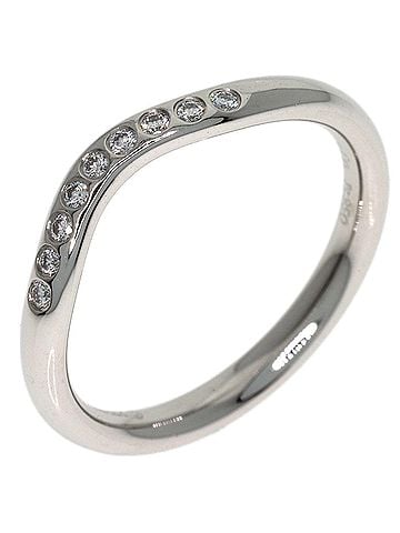 Tiffany & Co. Tiffany &amp; Co. Curved Band Diamond Ring, Platinum PT950, Women's Ring. (view 2)