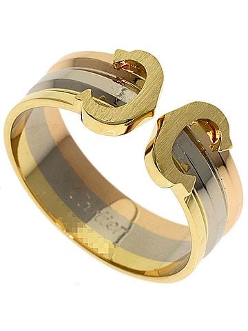 Cartier Cartier 2C Ring SM #50 - 18K Yellow Gold/18K White Pink Gold Women's CARTIER (view 1)