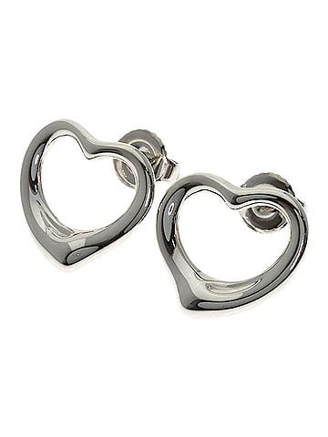 Tiffany & Co. Tiffany &amp; Co. Open Heart Earrings, Silver/14K White Gold, Women's. (view 1)
