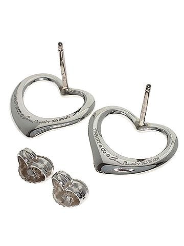 Tiffany & Co. Tiffany &amp; Co. Open Heart Earrings, Silver/14K White Gold, Women's. (view 2)