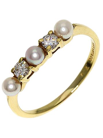 Tiffany & Co. Tiffany &amp; Co. Diamond and Pearl Ring in 18K Yellow Gold for Women. (view 2)