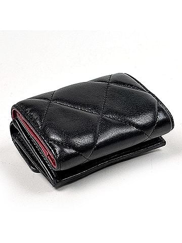 Chanel Chanel Coco Mark Bi-fold Wallet, 19 Small Flap Leather, Black, AP1789, Women's (view 2)