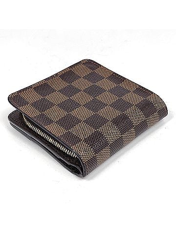 Louis Vuitton Louis Vuitton Compact Zip Bi-fold Wallet, Damier Brown, N61668, Women's (view 2)