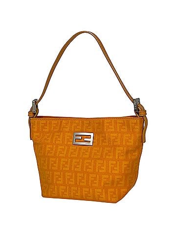 Fendi Fendi Zucchino Pattern Handbag Pouch Canvas Orange 8BK031 Women's (view 1)