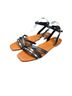 Jellypop 100% Leather Aztec Or Tribal Print Black Sandals Size 10 - photo 2