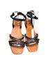 Jellypop 100% Leather Aztec Or Tribal Print Black Sandals Size 10 - photo 5