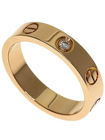 Cartier Cartier Mini Love Ring, 1P Diamond, 18K Pink Gold, Women's CARTIER (view 1)