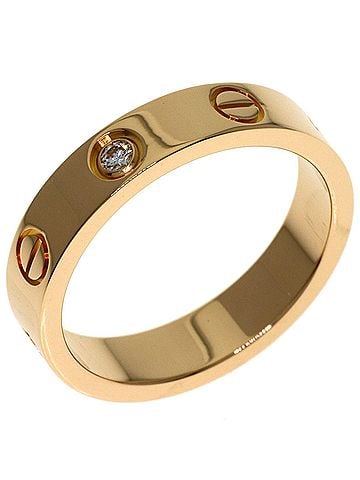 Cartier Cartier Mini Love Ring, 1P Diamond, 18K Pink Gold, Women's CARTIER (view 2)
