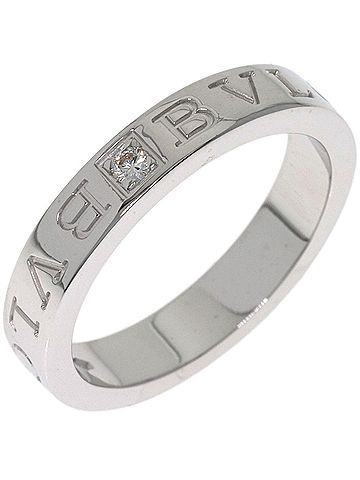 Bvlgari Bulgari Double Logo Diamond Ring, 18K White Gold, Women's BVLGARI (view 2)