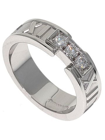 Tiffany & Co. Tiffany &amp; Co. Atlas 3-Diamond Ring, 18K White Gold, Women's. (view 1)