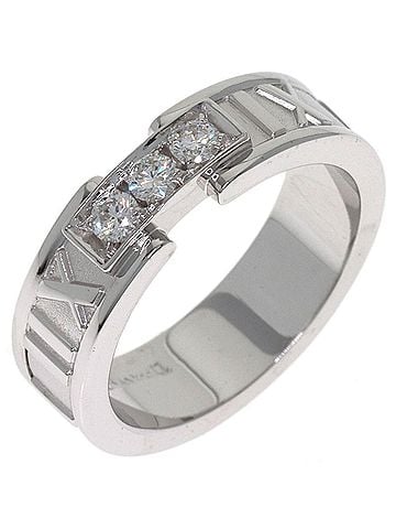 Tiffany & Co. Tiffany &amp; Co. Atlas 3-Diamond Ring, 18K White Gold, Women's. (view 2)